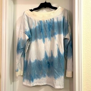 Talk To The Sky Off The Shoulder Tie Dye Pullover - Vici